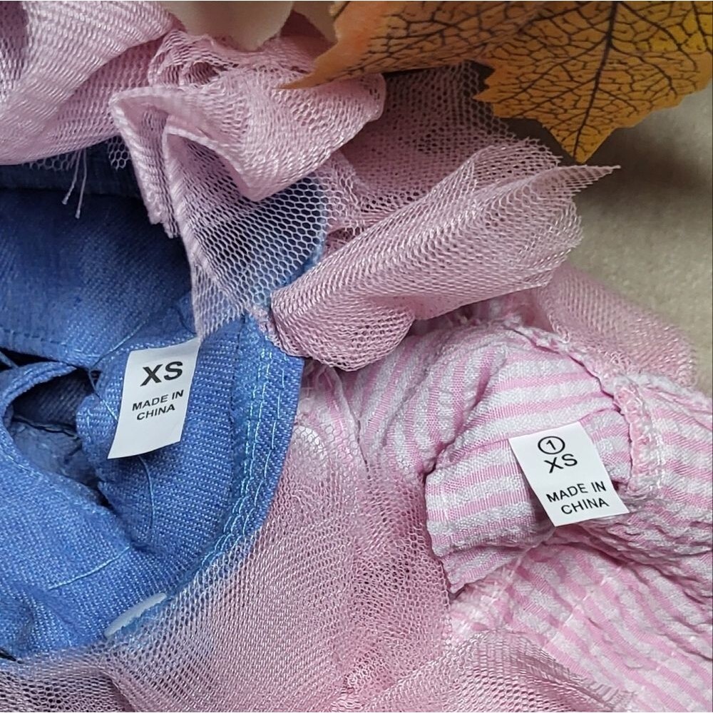 Dog NWOT Pink/Denim Princess Tutu Dress w/ Bow- Bundle Of 2- Size XS - Picture 3 of 6